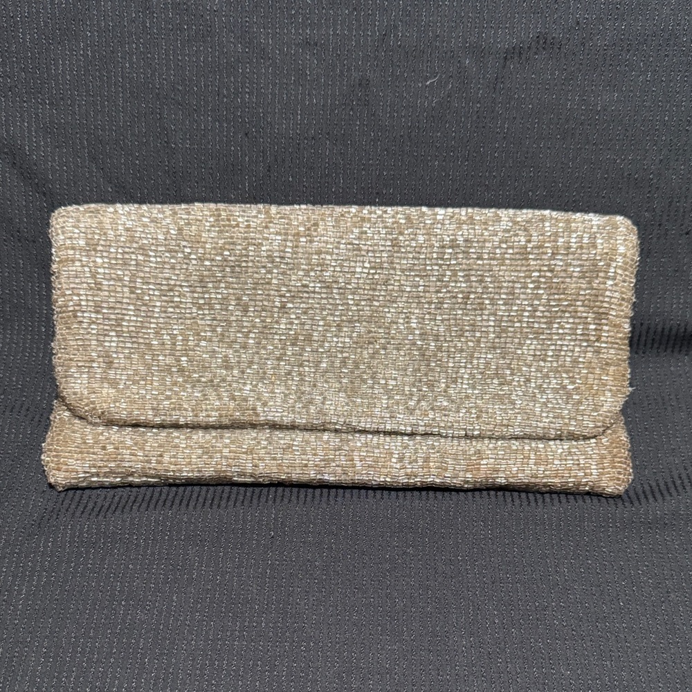 Moyna Silver /grey Beaded Evening Clutch